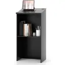 COSTWAY Podium Hostess Stand for Speakers with Storage Shelf-Black image 6
