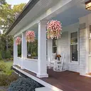 Yuejia Lot de 4 bouquets suspendus de fleurs artificielles en soie liseron blanc et rose - 75 cm image 4