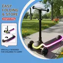 Neuleb  YFQ  Kids Scooter for Boys Girls Ages 3-10, 3 Wheel Light Up Toddler Kick Scooter with Dynamic LED Modes, Foldable Adjustable Height, Extra Wide Deck, Lean to Steer Outdoor Toy Gift image 4