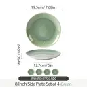 Jiwoo Lovina - Assiettes de service 20 cm, glaçage Joyau - Set de 4 (vert) image 5