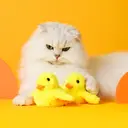 Petgravity Jouet interactif en peluche pour chat, Canard à ailes battantes, Lot de 1, Rechargeable USB-C, Contient de l’herbe à chat, Jouet couineur, Jouet de chasse image 0