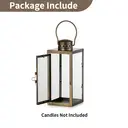 Lanterne décorative à suspendre en métal et verre vintage or - 24 cm image 2