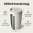 Bottle Bottle Thermal Mug 500 ml To Go - Premium Insulated Stainless Steel Mug, Leak-Proof, BPA-Free, Quick Press Closure, Double Walled, Keeps Drinks Hot & Cold for a Long Time (gray) image 2