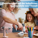 Tilswall Kabellose Heißklebepistole - Tilswall kabellose Heißklebepistole mit 30 Sekunden Schnellvorheizung, 2000mAh Akku, 20 Stück Heißklebesticks (7 X 140 mm), Anti-Tropf-Düse, ideal für DIY, Bastelarbeiten und Reparaturen - Weiß image 7