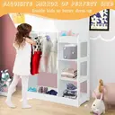 COSTWAY Kids Dress up Storage with Mirror-White image 4