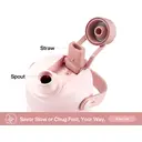 POWCAN by Meoky 26oz Dual-Opening Sports Water Bottle with Carry Handle –Pink image 2