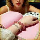 VoxorAI L8 Bracelet en cristal naturel artisanal - Rose pivoine image 4