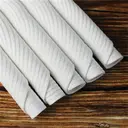 Lot de 6 sets de table ronds tressés en coton et polyester, lavables et résistants à la chaleur, diamètre 38 cm – Blanc image 4