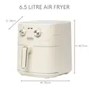 Haden Air Fryer - 6.5L, Cream, Knobs Control, Adjustable Timer & Temperature, Non-Stick Basket image 4