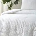 Meeallhome  Comforter Set Seersucker Textured Bedding set 135*200cm/50*75cm*1  White image 4