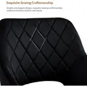 CLIPOP Velvet Dining Chair Set of 2 Padded Dining Table Armchairs with Metal Legs, Upholstered Tub Chairs Dining Room Kitchen Living Room Waiting Room 0198 black 45*52*83 cm image 3