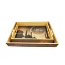 Ramadan wooden serving tray - set of 2 -moon image 0