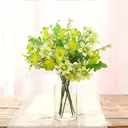 Wei's Moment 6 Bundles of Artificial Balcony 
Plants and Indoors, Plastic Flowers Decoration, Faux Plastic, UV-Resistant Flowers for Graves and Garden Light green image 1