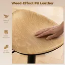 HOMCOM Bar Stools Set of 2, Wood Effect PU Leather Breakfast Barstools with Saddle Seat, Height Adjustable Swivel Kitchen Chairs with Footrest for Dining Room Island Counter Pub, Oak image 4