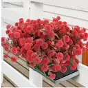 Yuejia  4Pcs 13.77in/35cmArtificial Billy Ball Flower Man Fake Plants Living Room Decoration Ornaments Desktop Fake Flowers(red) image 5
