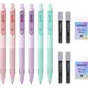 WRITECH Up Mechanical Pencil Set: 6ct Pastel Mechanical Pencils 0.7mm with 4 Tubes of HB Lead Refills and 2 Extra Erasers for Writing Drawing Sketching Drafting image 7