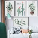 Polygonal bordered plant and flower art magic picture, peelable and stickable 3D three-dimensional wall sticker, decorative PVC home decoration, suitable for living room, bedroom, TV, sofa background wall,Rectangular black trim A image 1
