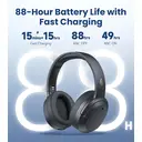 Edifier W820NB Plus casque supra-auriculaire sans fil avec réduction de bruit, ANC -49 dB, audio Hi-Res LDAC, 88 h d'autonomie, son spatial, appels clairs AI, Bluetooth V6.1 et multipoint, gris foncé image 3