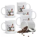 Alphynix 1 Mug 33cl amoureuse de livres couture, cadeau à thème "Juste une fille" avec design illustré pour Thanksgiving ou Noël,Le cadeau de la saint-valentin, cadeau d’anniversaire image 0