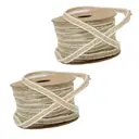 JU7CER 2-piece fishnet burlap roll with yellow linen cord and woven ribbon DIY decorative bow for Christmas crafts and fishing line packaging Length: 10m, Width: 0.6cm image 4