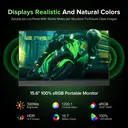 UPERFECT Portable Monitor 15.6", 100% sRGB Laptop Monitor, Built-in Adjustment Stand Speaker VESA, HDTV USB-C Plug & Play Second Screen for Phone Game Console image 1