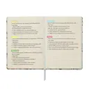 Jubiluu Carnet A5 élégant à couverture rigide en tissu, à réglure lignée - 96 feuilles (papier offset 100 g/m²) - Marque-page et bande élastique - Carnet crème classique pour l’écriture, l’école et le bureau, idéal pour offrir - Spring Bloom image 6