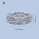 SONGMICS Fluffy Dog Bed, Cat Bed, Doughnut Cushion, Washable, Removable Padding in the Centre, Long Plush, 80 cm Diameter, Light Grey image 6