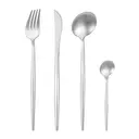 FangYuan Set de 4 couverts en acier inoxydable compatibles lave-vaisselle - Argent  image 2
