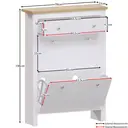 Vida Designs Shoe Cabinet Arlington 2 Doors 1 Drawer White/Oak Effect image 6