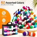 Häkelset 62 Knäuel Bunte Wolle Mit Tasche Nadeln Und Zubehör Für Einsteiger DIY Handarbeit image 5