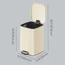 SONGMICSHOME  20L Trash Can, Kitchen Garbage Can, Soft Close and Stays Open, Sand Beige image 2