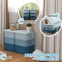 HOMCOM 6 Drawers Plastic Storage Units, 3 Tier Kids Storage Units, Children Toy Chest for Nursery, Playroom, Bedroom, Blue image 8