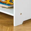 HOMCOM 3 Pcs Kids Table & Chairs Set Mini Seating Furniture Home Playroom Bedroom Dining Room w/ Storage Drawers Safe Corners for 2-4 Years old White image 2