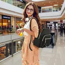 Backpack Women Small， Elegant School Backpack Wallet Set 2 in 1 Waterproof City Backpack Casual Daypack with USB Charging Port Modern Handbag Backpack Bag for Travel Work Black， New Year Sale ， Top gift picks image 5