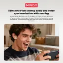 MINISO MS106 kabellose Bluetooth 6.0-Ohrhörer mit hochwertigem klang, IPX5 wassergeschützt, KI-Sprachübersetzung und integriertem Mikrofon; TWS; geeignet für büro, sport, lernen und telefonate image 5