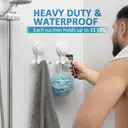 TAILI Suction Toothbrush Holder 2 Pack, Powerful Toothpaste Toothbrush Suction Cup, Self-draining Shower Razor Holder, Shower Toothbrush Holder for Wall, Kitchen Tableware Holder, Gray image 2