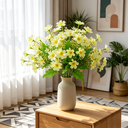 Yuejia 4Pcs 12.6in/32cmArtificial Chrysanthemum Flowers Fake Bouquet Without Vase for Office Family Party Home Wedding Decorations,High-end Artificial Flowers Faux Floral Daisy Bouquet Pack for Decor(yellow) image 4