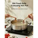 PURECOOK 304 Hot Pot Series | 304 Double | Bottom Hot Pot with Heat | Resistant Handle for Plain Broth image 2