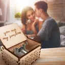 Alphynix 1pc "You Are My Sunshine" Music Box, Hand-Cranked Wooden Keepsake with Laser Engraved Lyrics, Vintage Musical Gift for Loved Ones image 2