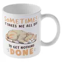 Alphynix 1 Mug blanc 33cl avec "Parfois il me faut toute la journée pour ne rien faire" Spruch & Chat endormi, cadeau de Noël ou Thanksgiving détendu,Le cadeau de la saint-valentin, cadeau d’anniversaire image 3