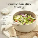 Redchef 5-Piece Ceramic Saucepan Set, Upgraded version,Includes 16cm/18/20cm Saucepan with compatible Lid & Detachable Handle, PTFE/PFOA/PFAS-Free, Dishwasher Safe image 1