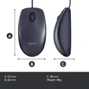 Logitech B100 Wired USB Mouse, 3-button, Optical Tracking, Ambidextrous PC / Mac / Laptop - Black image 6