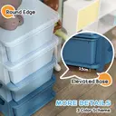 HOMCOM 4 Drawers Plastic Storage Units, 4 Tier Kids Storage Units, Children Toy Chest for Nursery, Playroom, Bedroom, Blue image 8