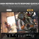 CRUA 27" Curved Gaming Monitor | FHD 1920x1080P 144Hz 1800R VA-scherm, 120% sRGB, AMD FreeSync, HDMI & DP, Wandmontage – Zwart image 6
