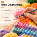 Häkelset 62 Knäuel Bunte Wolle Mit Tasche Nadeln Und Zubehör Für Einsteiger DIY Handarbeit image 6