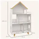 ZONEKIZ Toy Storage Shelf, 3 Tier Children Bookcase, Kids Bookshelf with Six Cubes, for Playroom, Nursery, Bedroom, Kids Room - White image 6