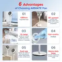 Airmate Air Circulation Fans with Adjustable Height [0.45~1.08m], 3 Blades,10m Wind Distance, Knob Control, Detachable & Portable,New Arrival image 1
