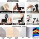 TAILI Support de verre à vin à ventouse pour douche, porte-gobelet de bain mural amovible pour bière, vin, boissons, à apprécier dans le spa, salle de bain, cuisine, etc. Noir image 6