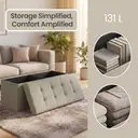 Ochama x SONGMICS Storage Ottoman Bench, 38 x 110 x 38 cm, End of Bed Bench, Storage Chest, for Living Room, Bedroom, Entryway, Camel Brown image 5