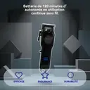 RAF Tondeuse professionnelle sans fil 5W puissante, écran LED, lame en acier au carbone, kit de coiffage pour hommes, coiffeur à domicile image 6